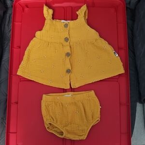 Vibrant Yellow Matching Diaper Cover Set